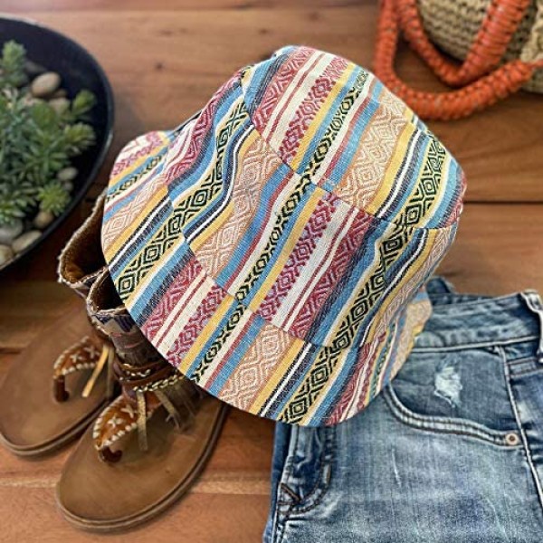 Unisex Tan Multi-Color Cute Bucket Hat Golfing Fisherman Golf Beach Sun Hats Summer Buket for Men Mens Womens Women Woman Teens