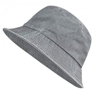 Washed Distressed Bucket-Hats Sun Protection-Fisherman - Outdoor Packable Charcoal Denim Sun Hats
