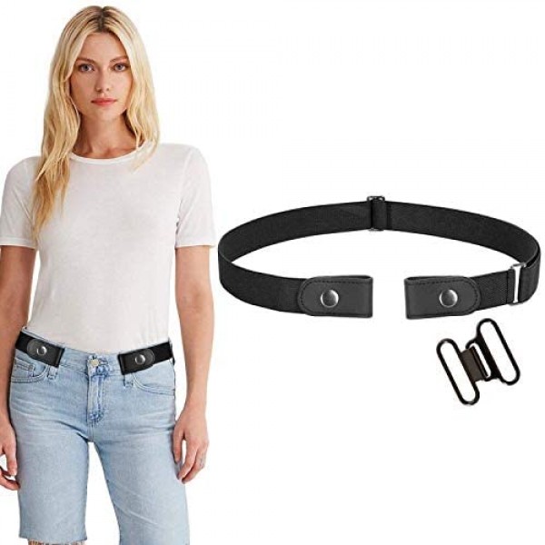 WERFORU Buckle-Free Women No Buckle Invisible Fabric Stretch Belt For Jeans
