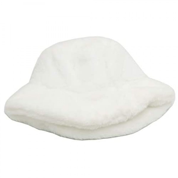 Wheebo Winter Bucket Hat for Women Girls Lady Warm Fluffy Faux Fur Fisherman Cap