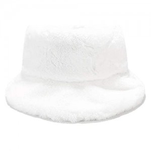 Wheebo Winter Bucket Hat for Women Girls Lady  Warm Fluffy Faux Fur Fisherman Cap