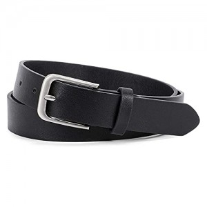 Women Casual Genuine Leather Belt for Jeans  WHIPPY Wide Ladies Waist Belts with Alloy Buckle 1.26 Inches Width Strap