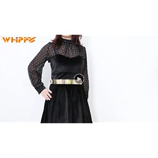 Women Metal Polished Plain Gold Belt Fashion Gold Waist Belt Waistband for Women by WHIPPY