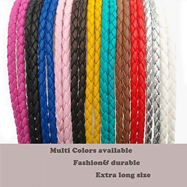 Women PU leather Knitted Waist Belt/Rope/Chain in Solid Colors pack of 3