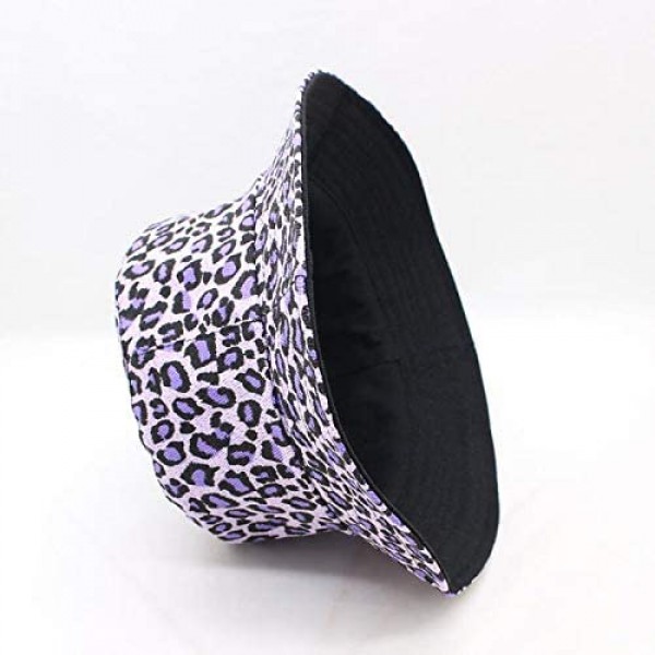 Women/Men's Leopard Bucket Hat Packable Cheetah Sun Hat Cotton Fisherman Cap