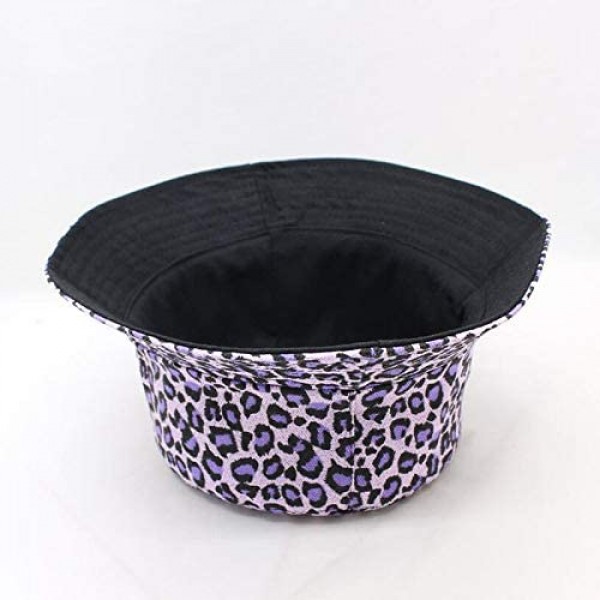Women/Men's Leopard Bucket Hat Packable Cheetah Sun Hat Cotton Fisherman Cap