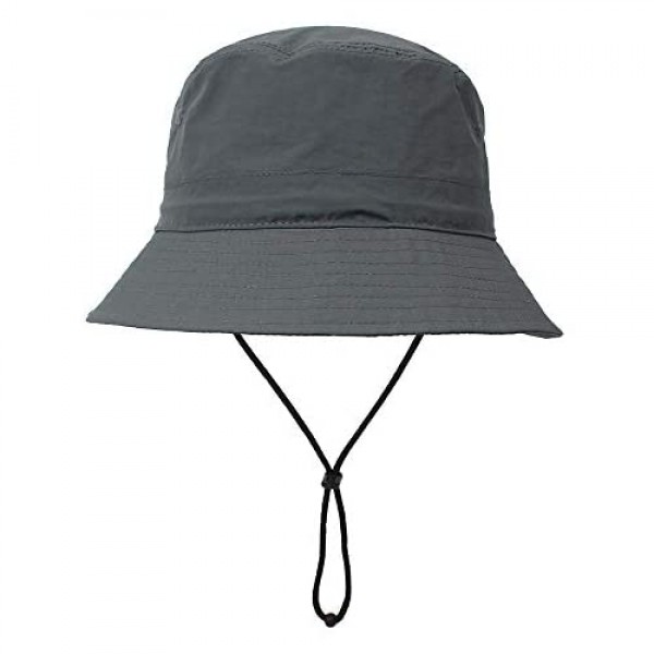 Womens Bucket-Sun-Hat Summer Sun Protection UPF 50+ UV Protection Chin-Strap Quick Dry Sun Rain Protection Hat