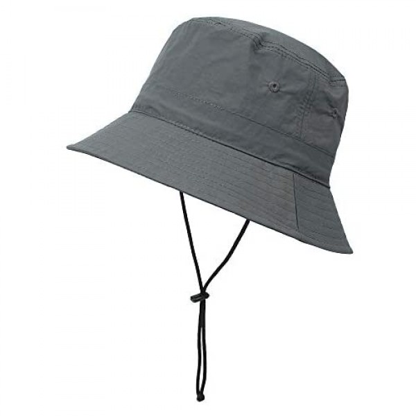Womens Bucket-Sun-Hat Summer Sun Protection UPF 50+ UV Protection Chin-Strap Quick Dry Sun Rain Protection Hat