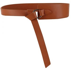 Women's Leather Belt Dress Belts for women Coat Belt Tie a Knot PU Leather Wide Waist Belt by ALAIX