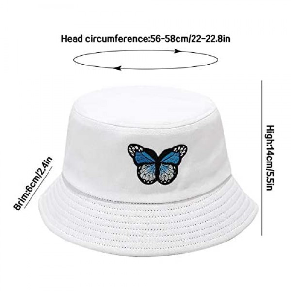 XYIYI Fashion Embroidery Bucket Hat Cotton Beach Fisherman Hats for Women Girls
