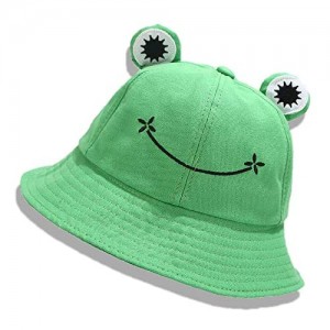 YBSOP Women Frog Bucket Hat Summer Travel Cotton Sunhat Fisherman Beach Cute Wide Brim Cap for Adults Teens Kids