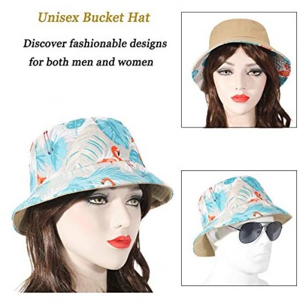 ZLYC Unisex Cute Unique Print Travel Bucket Hat Summer Fisherman Cap