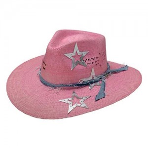 Charlie 1 Horse Hats Womens Super Star Pink 3 3/4 Brim Straw Western Hat