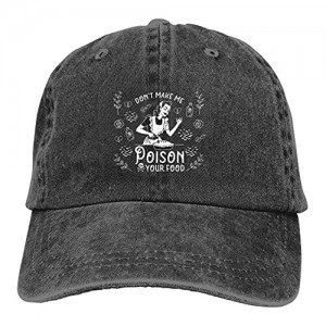 Don't Make Me Poison Your Food Cowboy Hats Adjustable Classic American Style Hat Sun Hat Baseball Cap for Men and Women Black