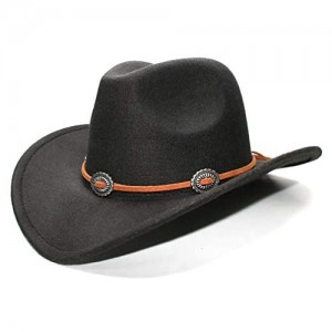 Elee Vintage Style Unisex Wool Blend Wide Brim Western Cowboy Hat Cowgirl Cap