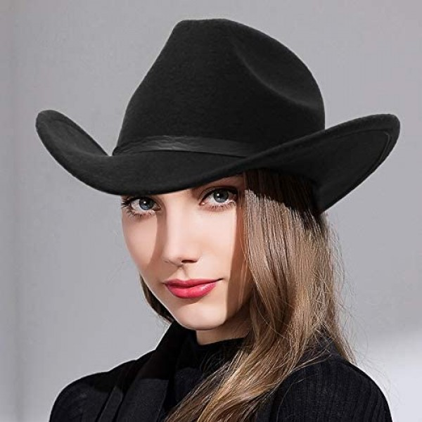 EOZY Cowboy Hat for Women Men Western Style Hat Wide Brim Outback Cowgirl Hat