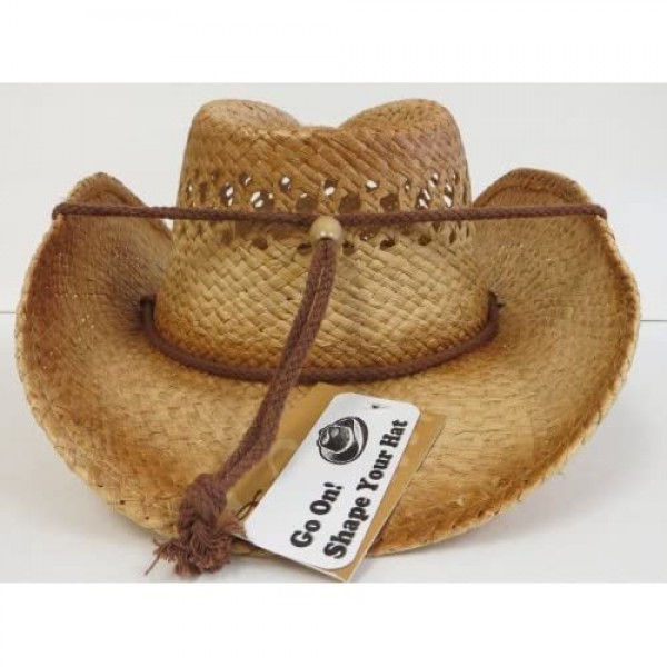 Florida Hat Company Western Raffia Tea Stain/Texas Longhorn Beige