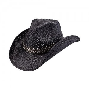 Peter Grimm Ltd Unisex Mathis Straw Cowboy Hat Black One Size