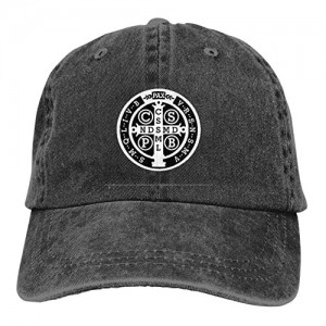 St Benedict Catholic Vintage Cowboy Hat Classic Sports Headgear Cotton Adjustable Baseball Cap for Men and Women Black