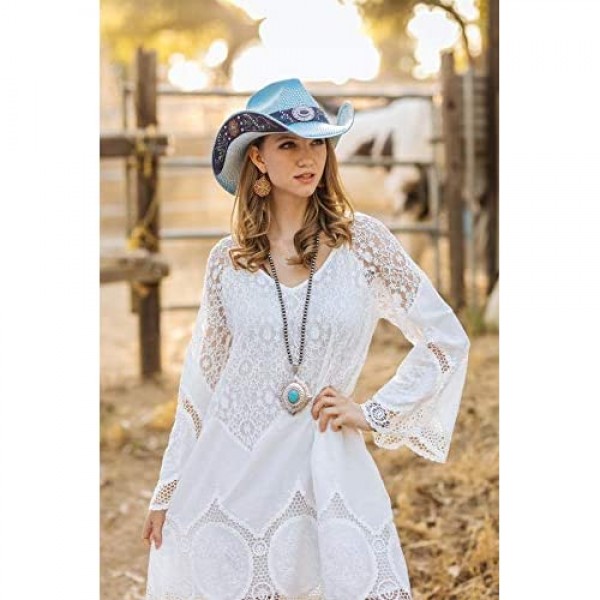 Stampede Hats Women's Gypsy Girl Bohemian Floral Embroidery Western Hat