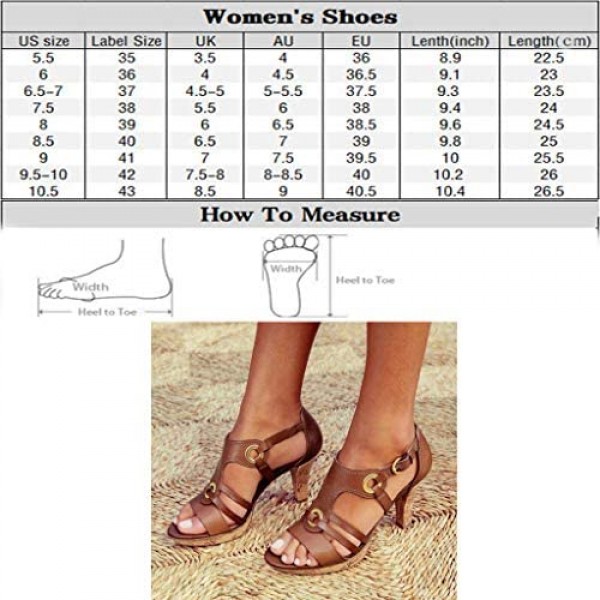 Whankun Women's Low Heel Pump Sandals Buckle Strap Elegant Gladiator Sandals Open Toe Chunky Dress Heel Sandals