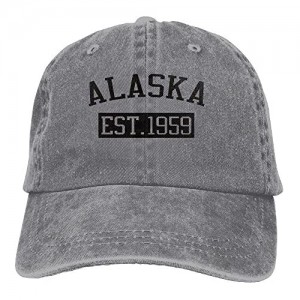 XZFQW Alaska Est 1959 Trend Printing Cowboy Hat Fashion Baseball Cap for Men and Women Black