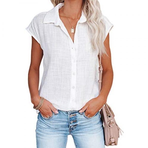 Dokotoo Blouses for Women Short Sleeve Shirts Business Short Sleeve Casual Chiffon Tops