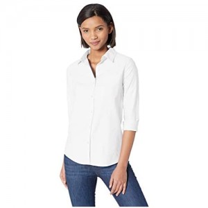  Essentials Women's Classic Fit Long Sleeve Button Down Oxford Shirt