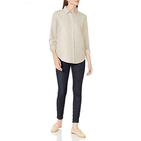 Essentials Women's Classic-Fit Long-Sleeve Linen Shirt