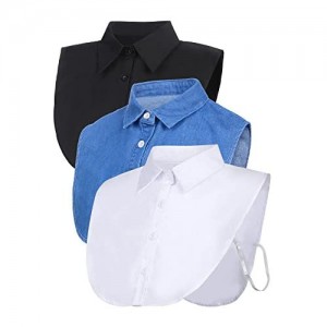 SATINIOR 3 Pieces Fake Collar Detachable Dickey Collar Blouse Half Shirts Collar
