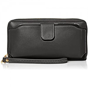 Essentials Women Wristlet Wallet with Cell Phone Holder RFID Blocking Zip Around Wallet PU
