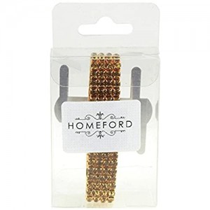 Homeford Corsage Wristlet with Rhinestone Band 1/2-Inch (Gold)