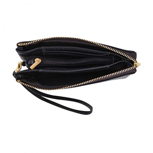 Humble Chic Vegan Leather Wristlet Wallet Clutch Bag - Small Phone Purse Handbag for Women