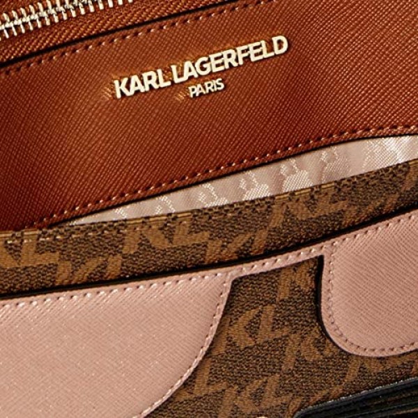 Karl Lagerfeld Paris Large Logo Wristlet Brown/Khaki