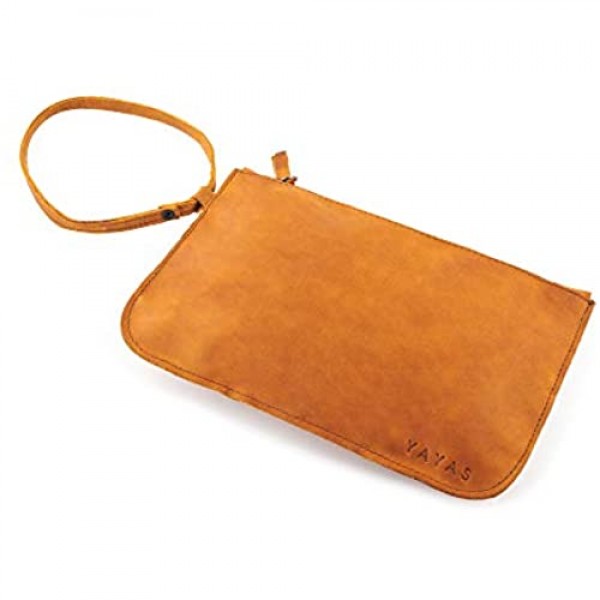 Leather Clutch Wallet Purse - Genuine Leather Wristlet Wallet - Smartphone Purse. HandMade