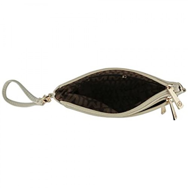 MKF Crossbody Bag for Women Wristlet Handle – PU Leather Messenger Purse – Adjustable Shoulder Strap Handbag