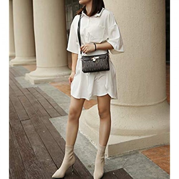 MKF Crossbody Bags for Women Wristlet Strap – PU Leather Shoulder Handbag – Small Pocketbook Messenger Purse