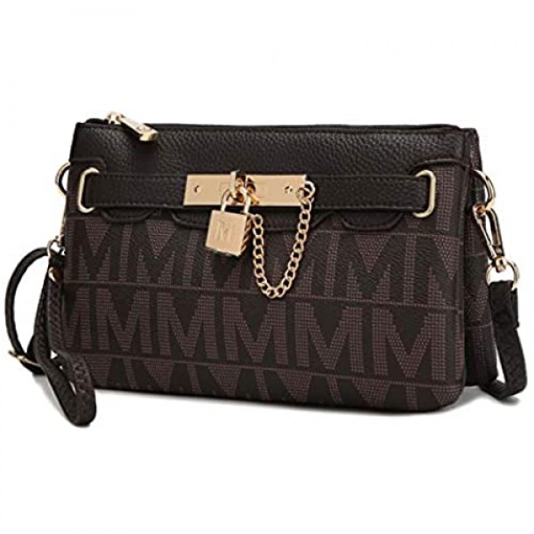 MKF Crossbody Bags for Women Wristlet Strap – PU Leather Shoulder Handbag – Small Pocketbook Messenger Purse