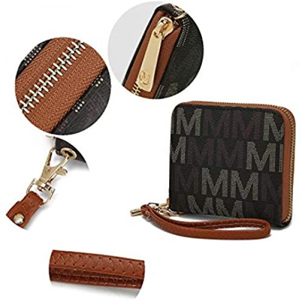 MKF Wristlet Wallet for Women Multi Card Slots – PU Leather Bag Purse – Lady Fashion Clutch Handbag Removable Strap