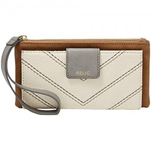 Relic by Fossil Women's Cameron Checkbook Wristlet Wallet  Color: Neutral PVC Model: (RLS9805994)