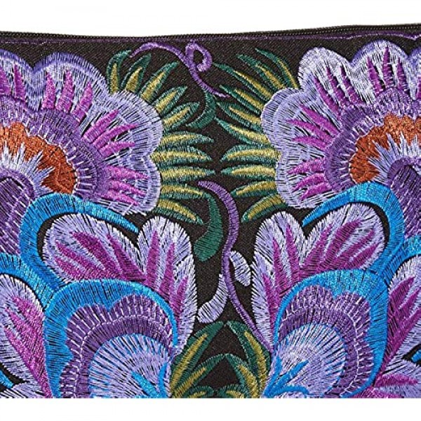 Sabai Jai - Floral Embroidered Boho Clutch - Handmade Ethnic Flower Wristlet Purse