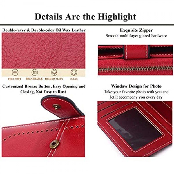TyForeverStar Wristlet Wallet Clutch Purse Long Bifold Zip Leather Billfold Cardholder Phone Case for Women Ladies