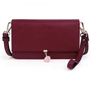 UTO Crossbody-Bags-for-Women-Leather-Wallet 5 Ways Ladies Travel Shoulder Bag Clutch Purse with Wristlet Strap