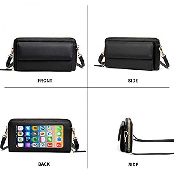 Women Touch Screen Purse Wristlet cell phone wallet RFID Protection Small Crossbody Phone Bag