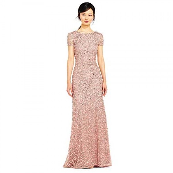 Adrianna Papell Women's Scoop Back Sequin Gown