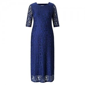 Chicwe Women's Plus Size Stretch Lace Maxi Dress - Evening Wedding Cocktail Party Dress