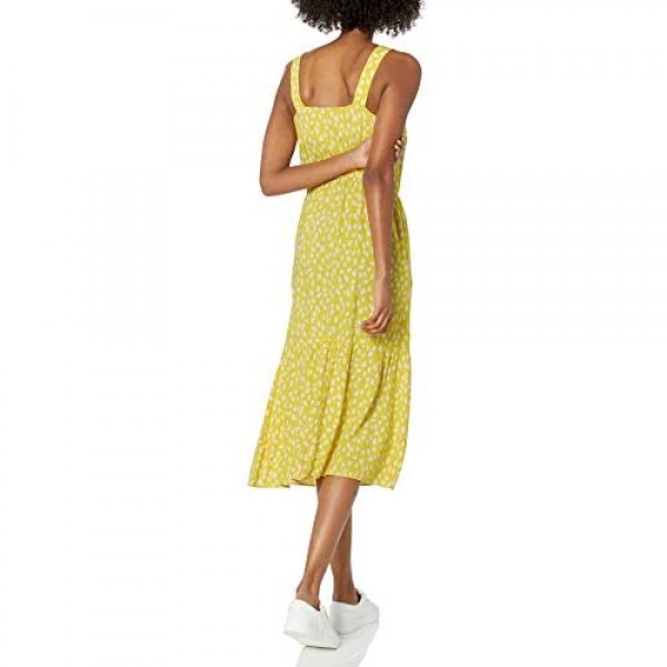Essentials Women's Fluid Twill Tiered Midi Summer Dress