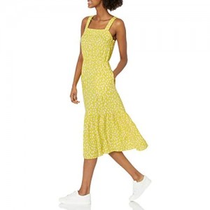  Essentials Women's Fluid Twill Tiered Midi Summer Dress