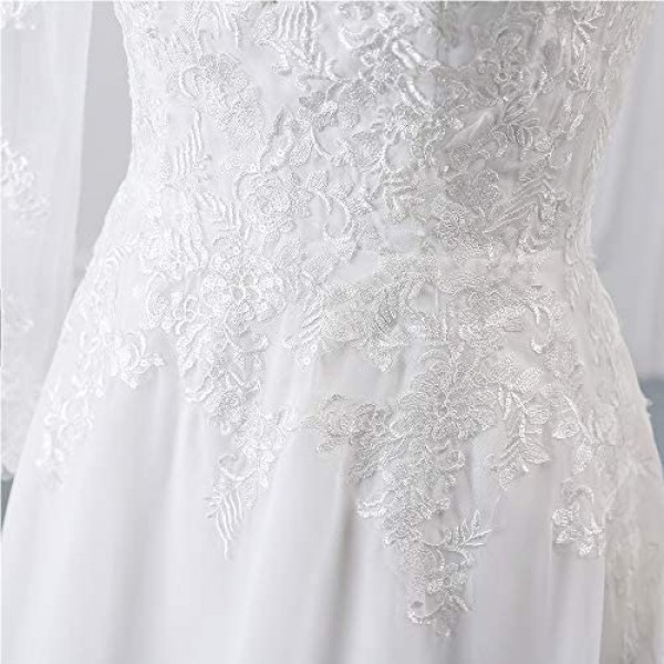 Findlovewedding Wedding Dresses for Bride 2021 with Lace Appliques