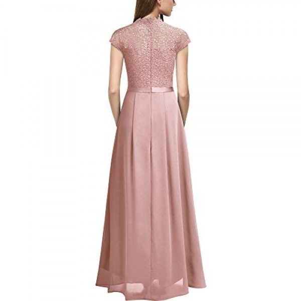 Miusol Women's Scoop Neck Floral lace Formal Bridesmaid Maxi Dress